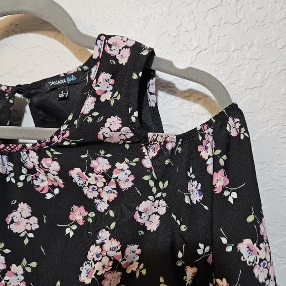 Takara Girls Floral Cold Shoulder Romper size L (girls) - Picture 3 of 8